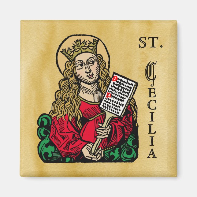St. Cecilia med Hymn Board (Nürnberg) Magnet (Framsidan)
