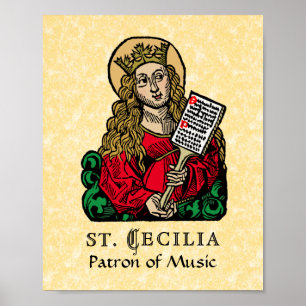 St. Cecilia med Hymn Board (Nürnberg) Poster
