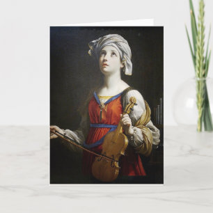St. Cecilia Musician Religiösa Catholic Saint Kort