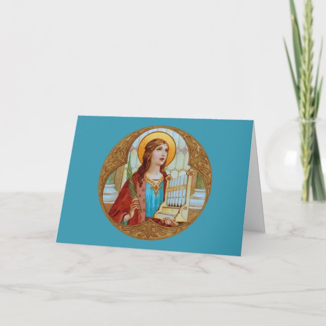 St. Cecilia of Rom (BK 003) Blank Hälsning Kort (Framsida)