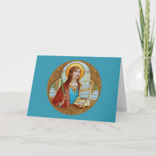 St. Cecilia of Rom (BK 003) Blank Hälsning Kort