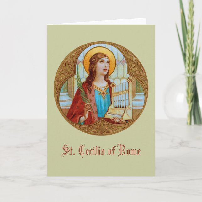 St. Cecilia of Rom (BK 003) Blank Hälsning Kort (Framsida)