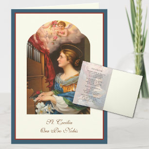 St. Cecilia Patron of Musician Religiösa Martyr Kort