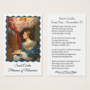 St. Cecilia Patroness of Musician - Heliga Card Visitkort