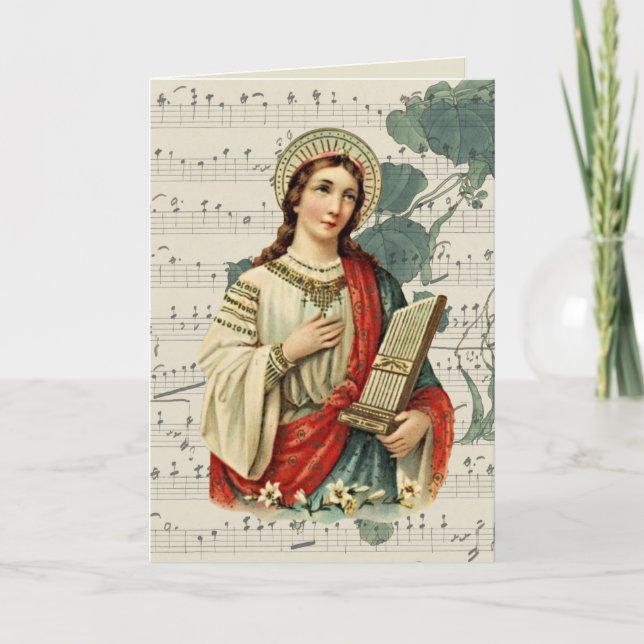 St. Cecilia Patroness of Musician Religiösa Kort (Framsida)