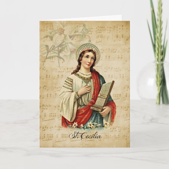 St. Cecilia Patroness of Musician Religiösa Music Kort (Framsida)