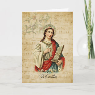 St. Cecilia Patroness of Musician Religiösa Music Kort