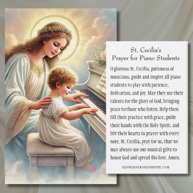 St. Cecilia Prayer för Piano Studenter Visitkort (Skapare uppladdad)