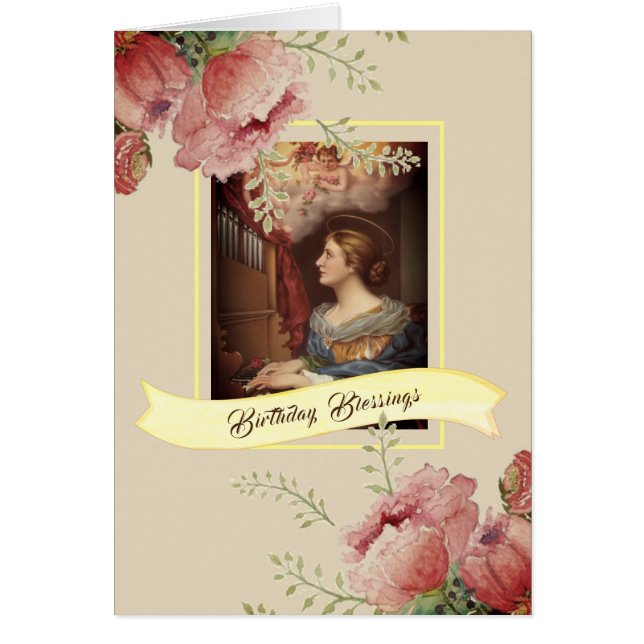 St Cecilia thanksgivinghöst löv Hälsningskort (Framsidan)