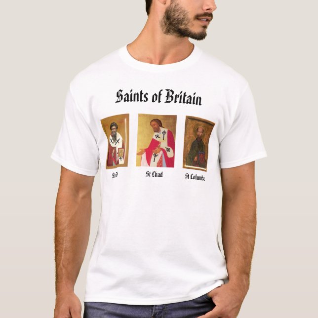 St Cedd, St. Tchad, St-Columba, Saints av Britai… Tee (Framsida)