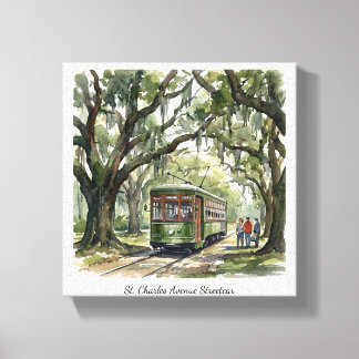 St. Charles Avenue Streetcar New Orleans NOLA Canvastryck