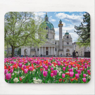St. Charles Church i vår i Wien, Österrike Musmatta