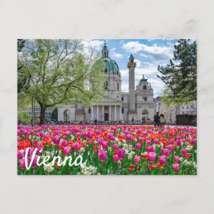 St. Charles Church i vår i Wien, Österrike Vykort