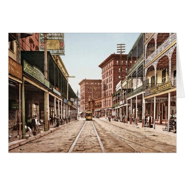 St Charles gata New Orleans 1900 Hälsningskort (Framsidan Horizontal)