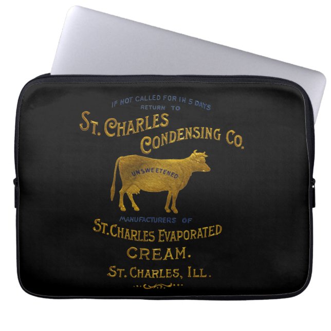 St Charles Illinois DAIRY COW MJÖLK CREAM 1899 Laptop Fodral (Framsidan)