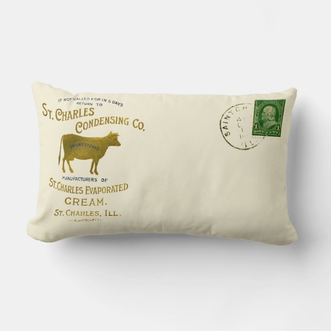 St Charles Illinois DAIRY COW MJÖLK CREAM 1899 Lumbarkudde (Framsida)