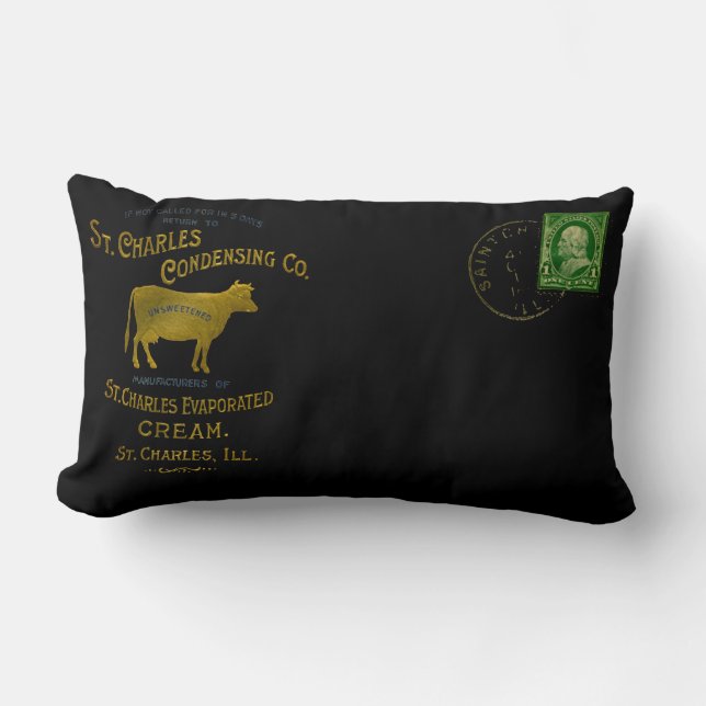 St Charles Illinois DAIRY COW MJÖLK CREAM 1899 Lumbarkudde (Framsida)