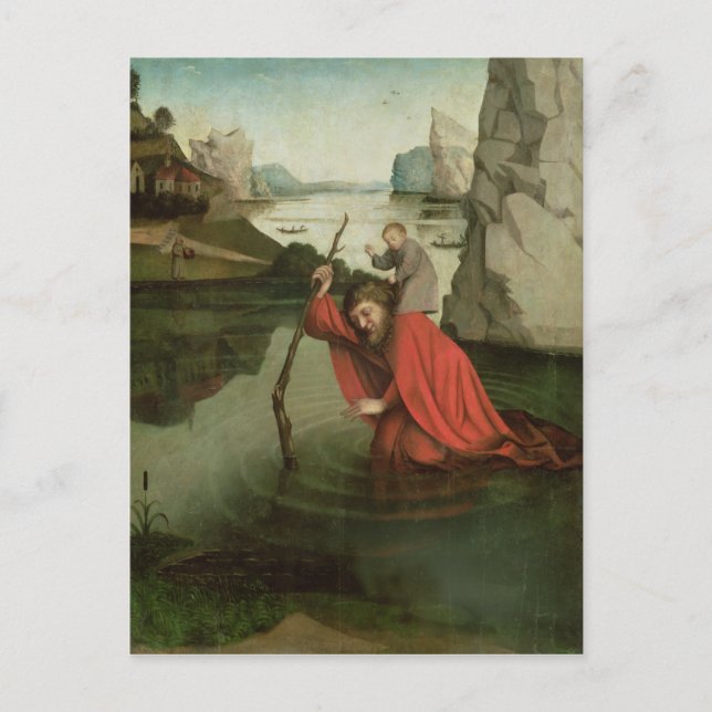 St. Christopher Carriage the Jesus Child Vykort (Framsida)