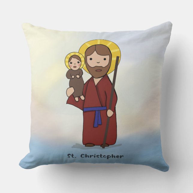 St. Christopher Feast Day Saint Kudde (Framsida)