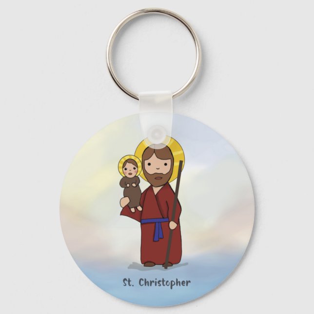 St. Christopher Feast Day Saint Nyckelring (Framsida)