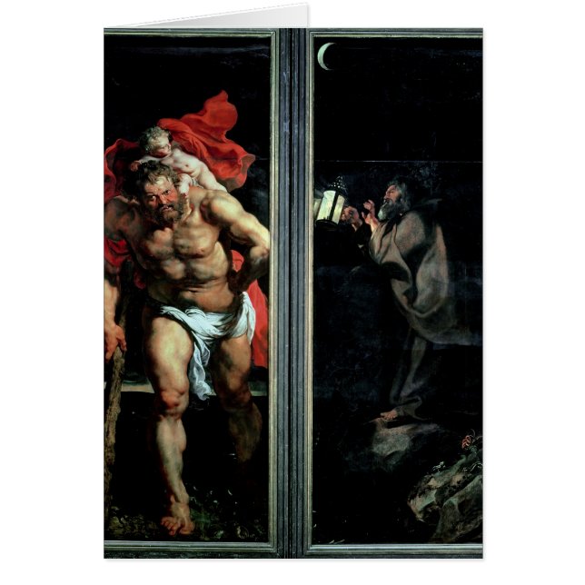 St Christopher och enslingen Hälsningskort (Framsidan)