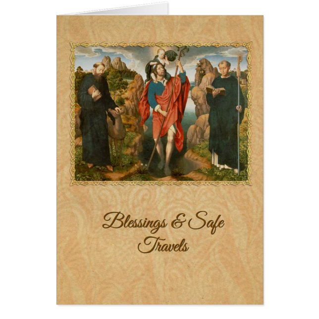 St. Christopher och Jesus Child Vacation Travels Hälsningskort (Framsidan)