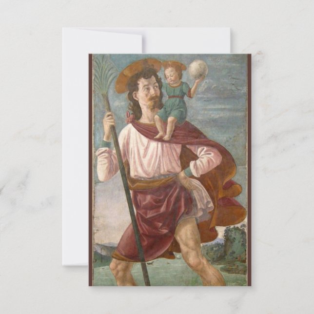 St. Christopher Patron Saint of Travel Prayer Card (Framsida)