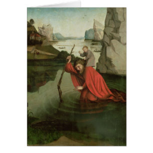 St Christopher som bär Kristusbarnet Hälsningskort