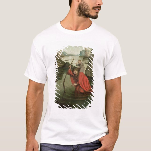 St Christopher som bär Kristusbarnet Tee Shirt (Framsida)