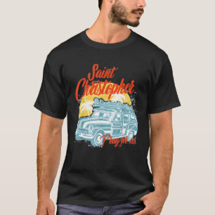 St Christopher Surfa Patron Saint of Surfing Gifts T Shirt