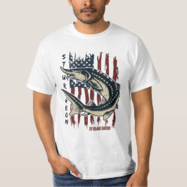 St Clair River Störfisk med flaggtröja T Shirt