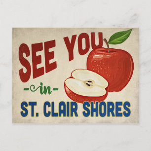 St. Clair Shores Michigan Apple - Vintage resor Vykort