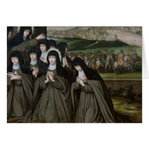 St. Claire med henne syster, Agnes och nunnor Hälsningskort