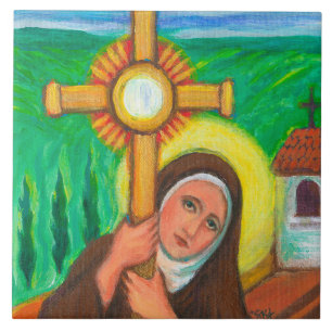 "St Clare av Assisi ", Kakelplatta
