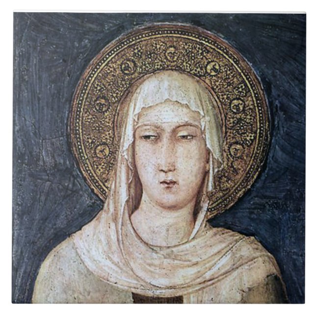 ST CLARE AV ASSISI, KAKELPLATTA (Framsidan)
