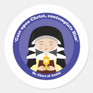 St. Clare av Assisi Runt Klistermärke