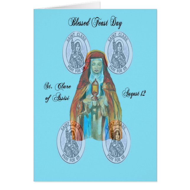 St. Clare av den Assisi festmåltiddagen Hälsningskort (Framsidan)