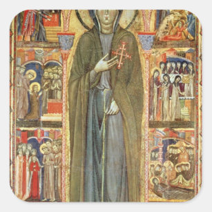 St. Clare med platser från henne liv Fyrkantigt Klistermärke