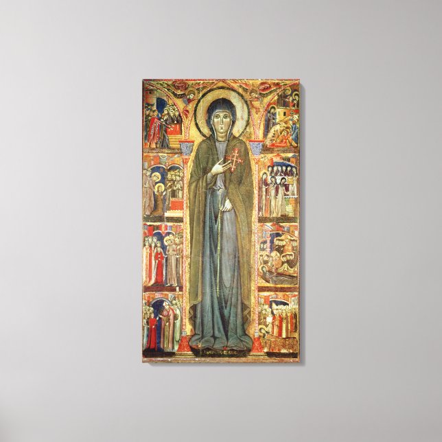 St. Clare med Scenes från hennes liv Canvastryck (Framsida)
