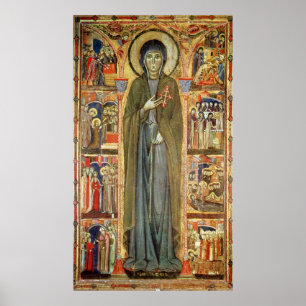 St. Clare med Scenes från hennes liv Poster