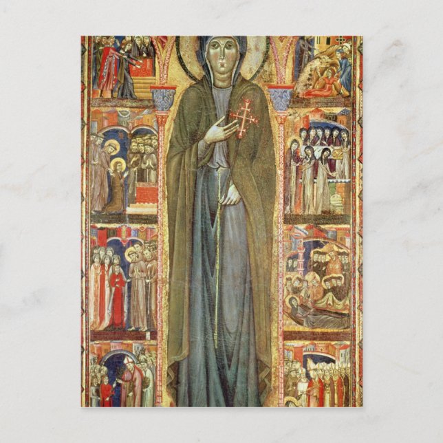St. Clare med Scenes från hennes liv Vykort (Framsida)