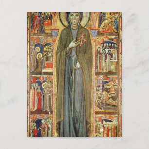St. Clare med Scenes från hennes liv Vykort