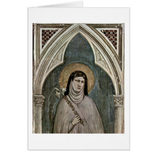 St. Clare of Assisi av Giotto Di Bondon Hälsningskort