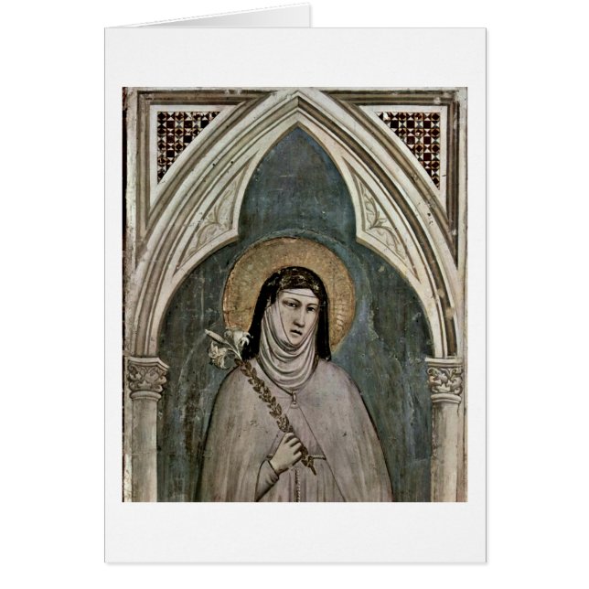 St. Clare of Assisi av Giotto Di Bondon Hälsningskort (Framsidan)