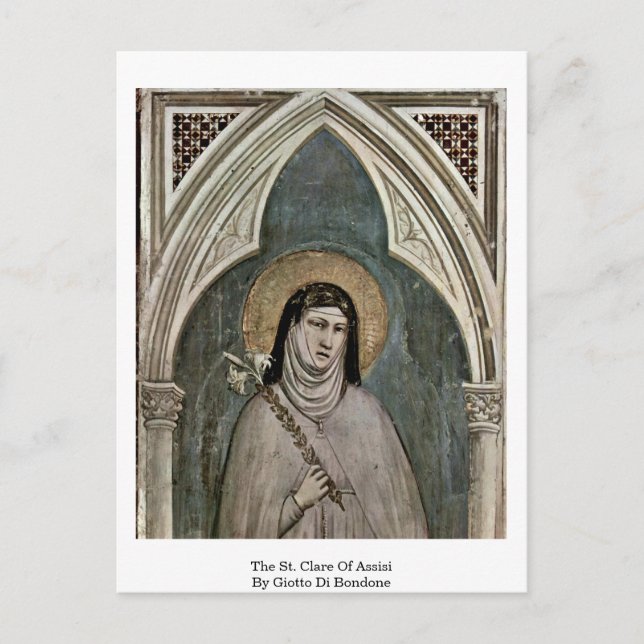 St Clare of Assisi av Giotto di Bondon Vykort (Framsida)