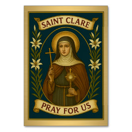 St. Clare of Assisi Catholique Bröllop Bord Bordsnummer