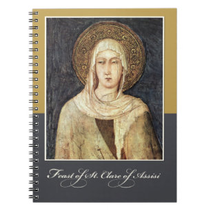 St. Clare of Assisi Feast Day Blessings Anteckningsbok Med Spiral