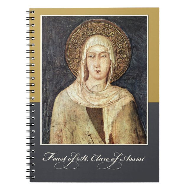 St. Clare of Assisi Feast Day Blessings Anteckningsbok Med Spiral (Framsidan)