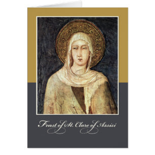 St. Clare of Assisi Feast Day Blessings Hälsningskort
