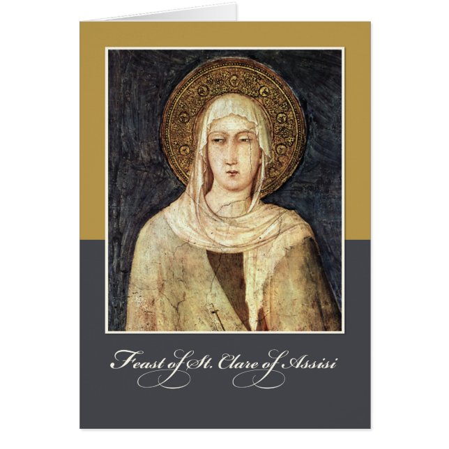 St. Clare of Assisi Feast Day Blessings Hälsningskort (Framsidan)